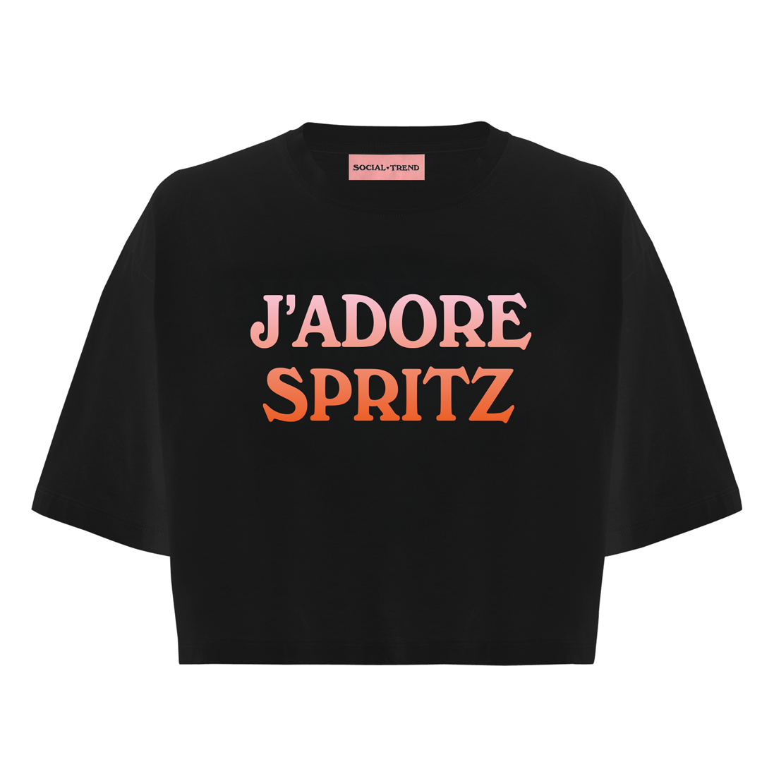 T-Shirt Crop J'ADORE SPRITZ Nera