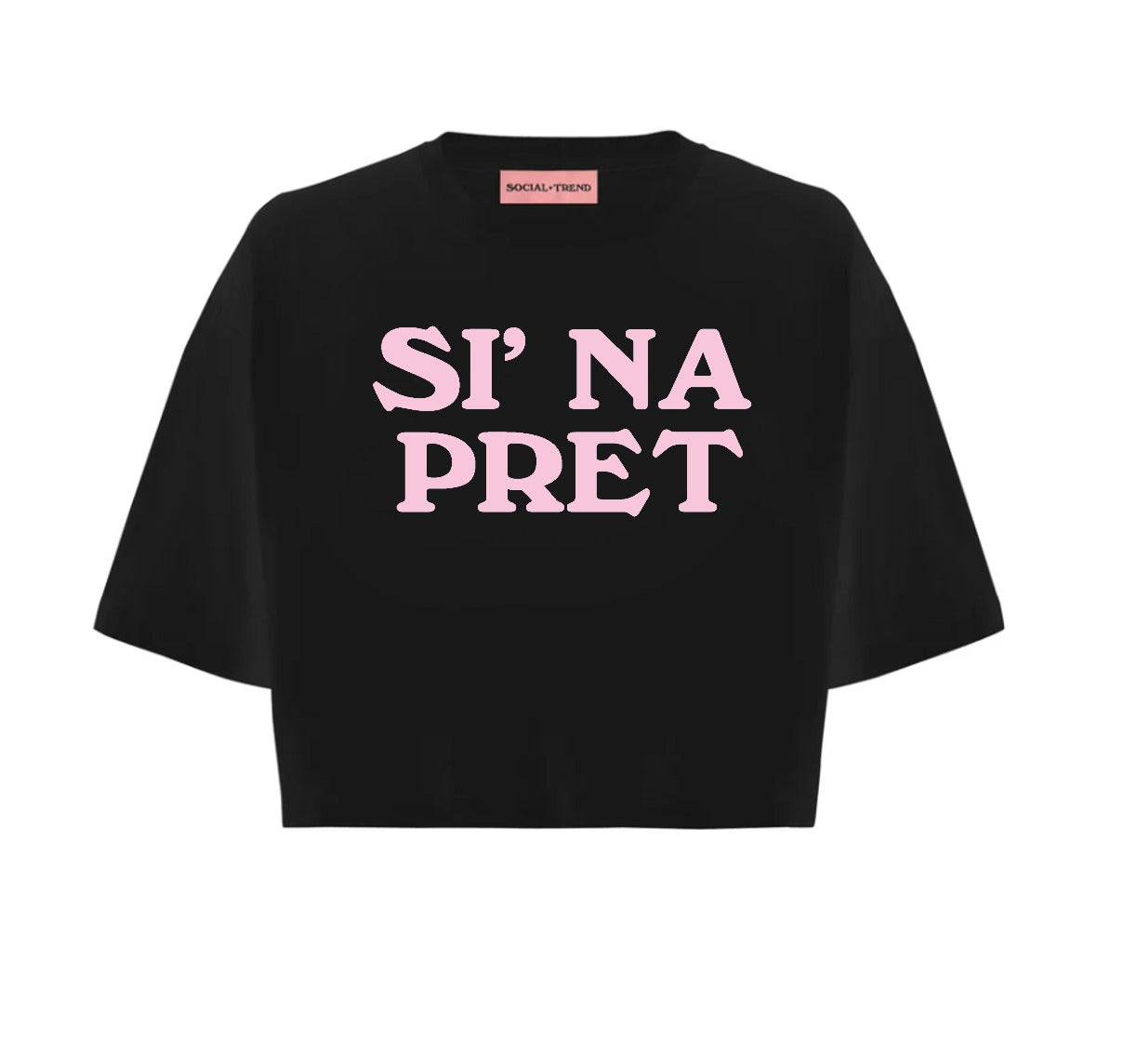 T-Shirt Crop SI NA PRET Nera