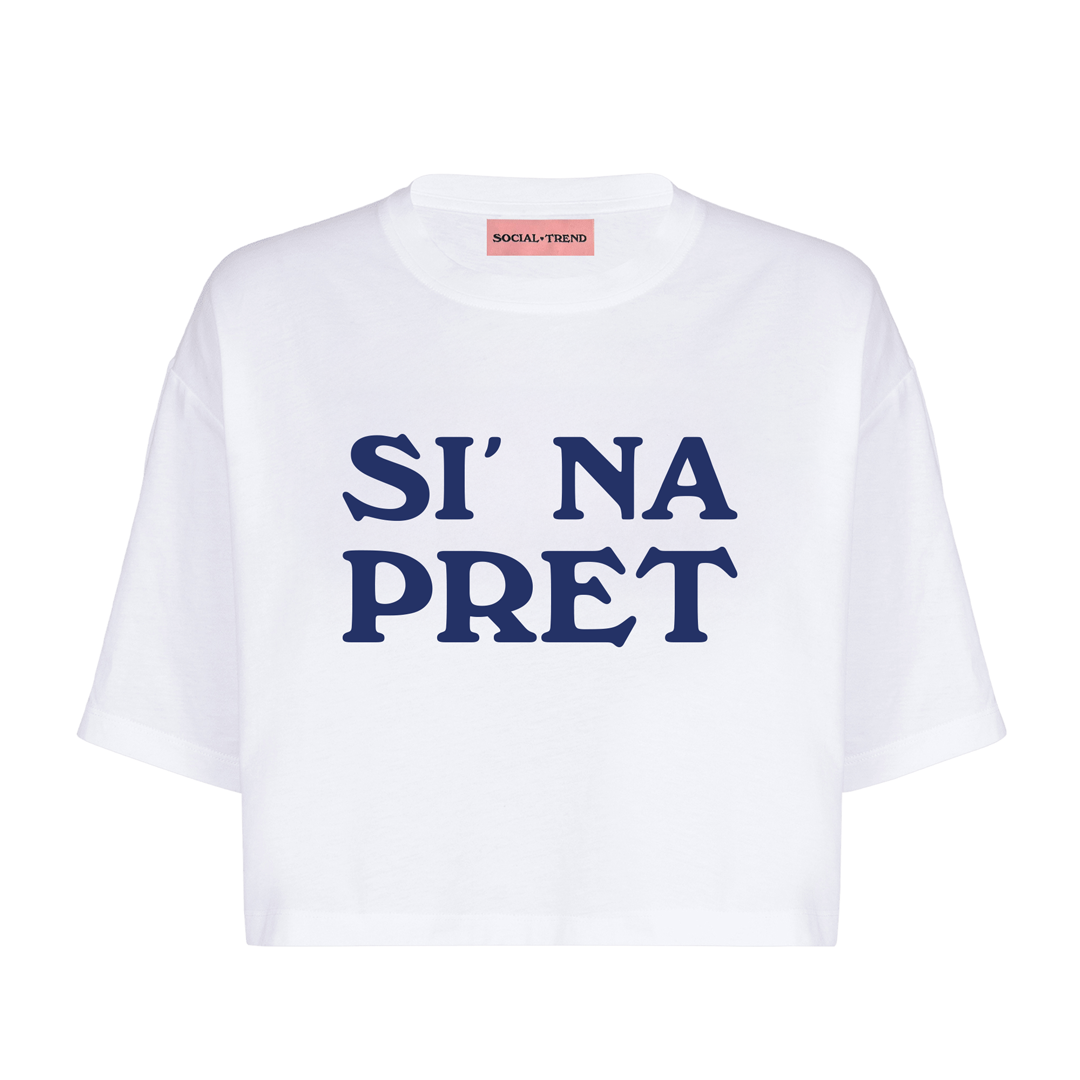 T-Shirt crop Si Na Pret