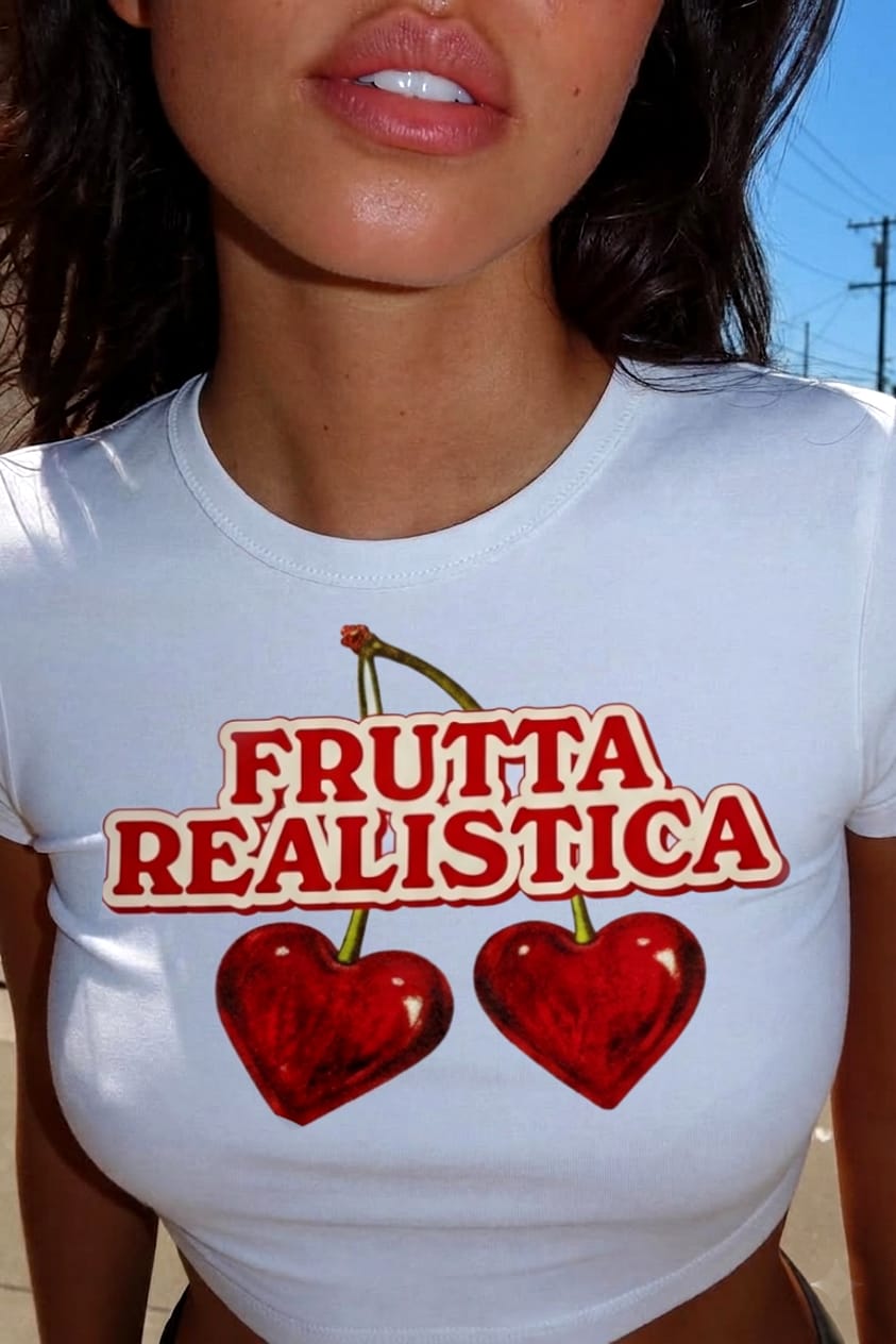 T-Shirt crop Frutta Realistica