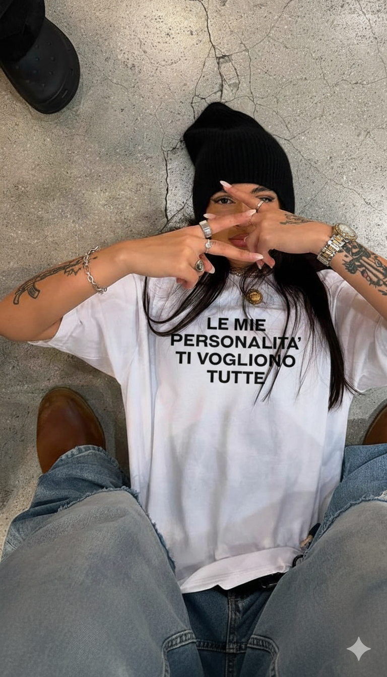 T-Shirt bianca Le mie personalità