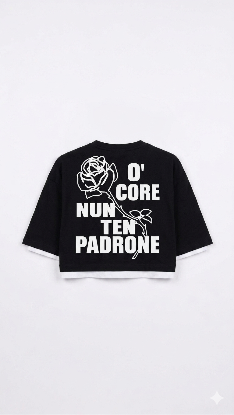 T-Shirt crop o core Nun ten padrone