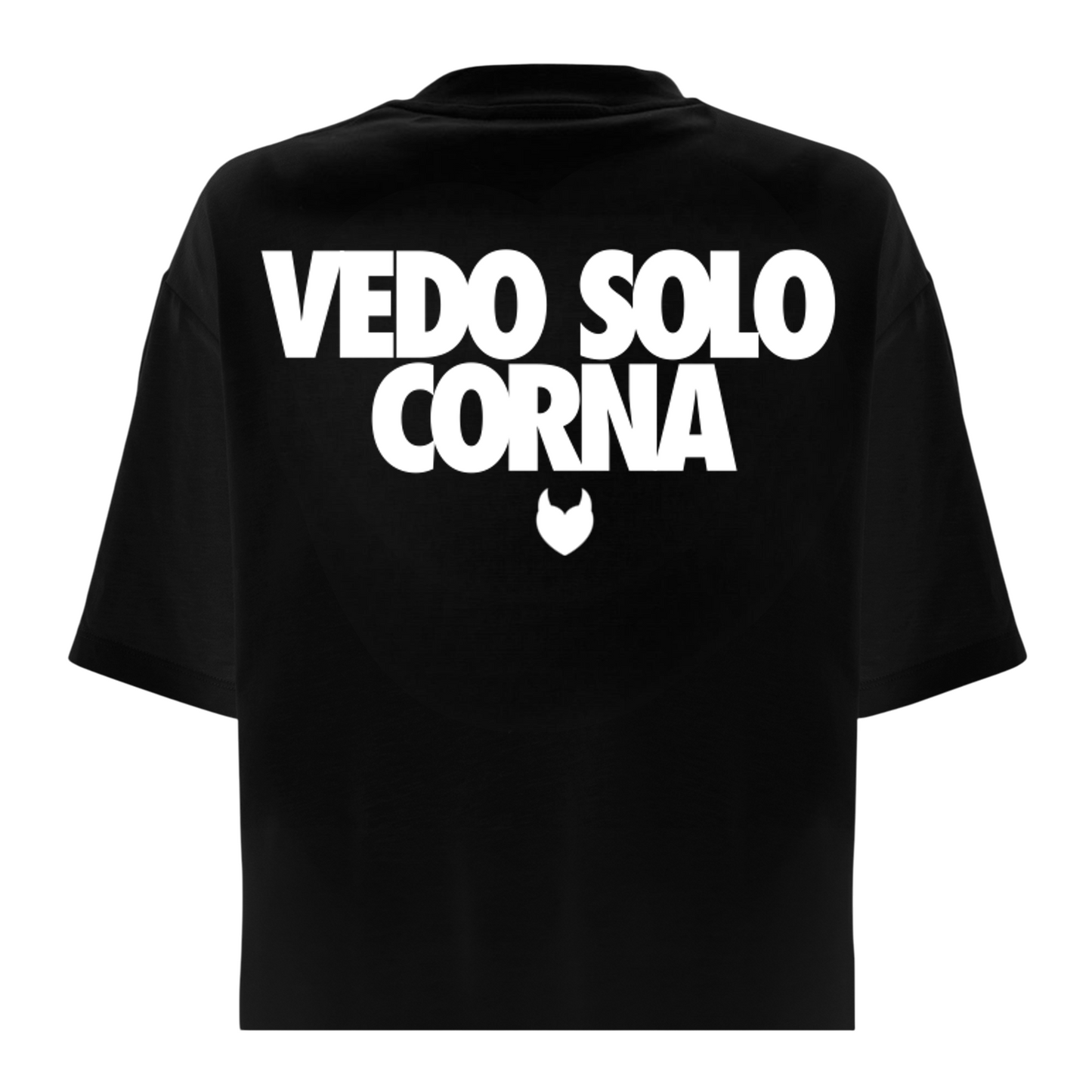 T-Shirt Regoular Nera VEDO SOLO CORNA