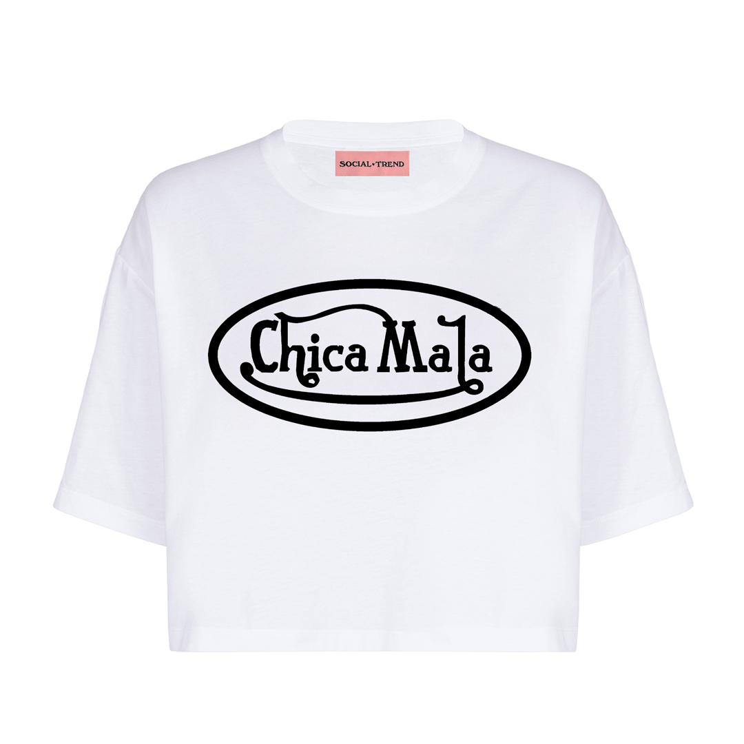 T-Shirt crop bianca Chica Mala