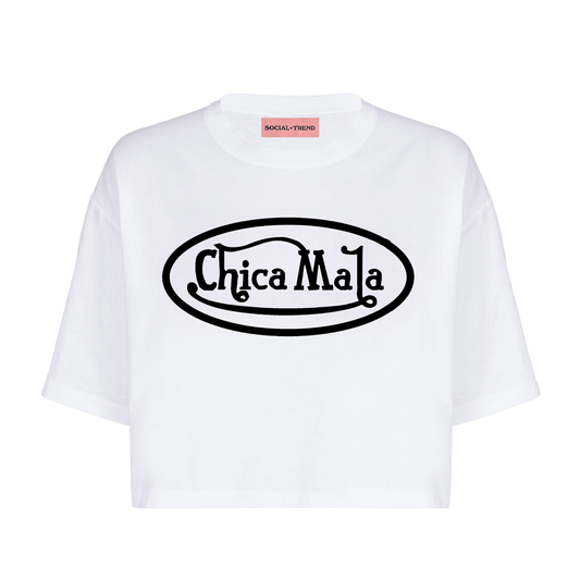 T-Shirt crop bianca Chica Mala