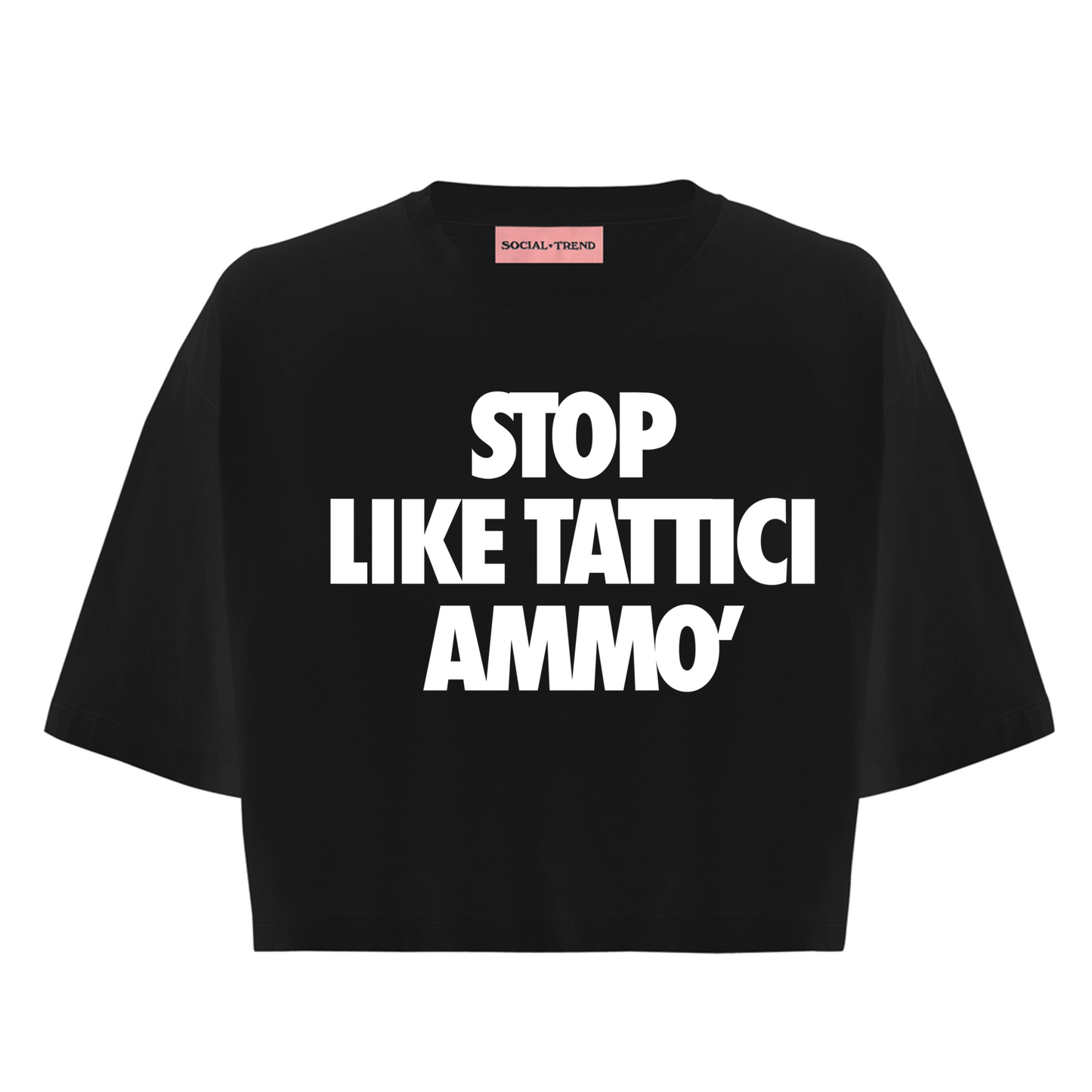 T-Shirt  Nera CROP STOP LIKE TATTICI AMMO