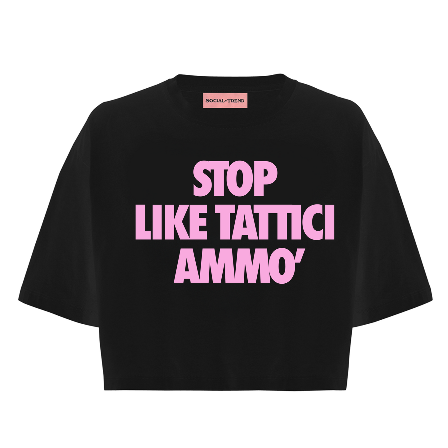 T-Shirt  Nera CROP STOP LIKE TATTICI AMMO