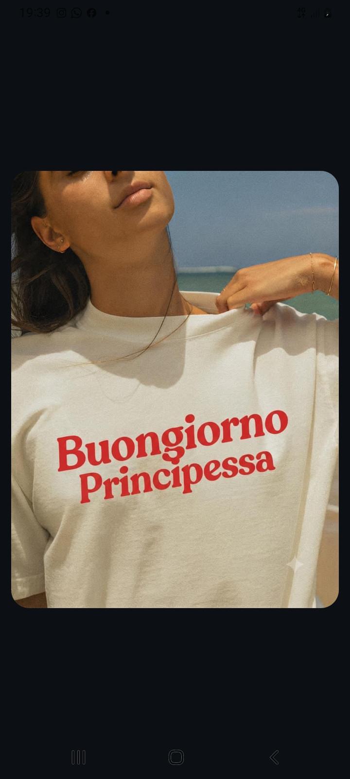 T-Shirt personaliz. Buongiorno principessa