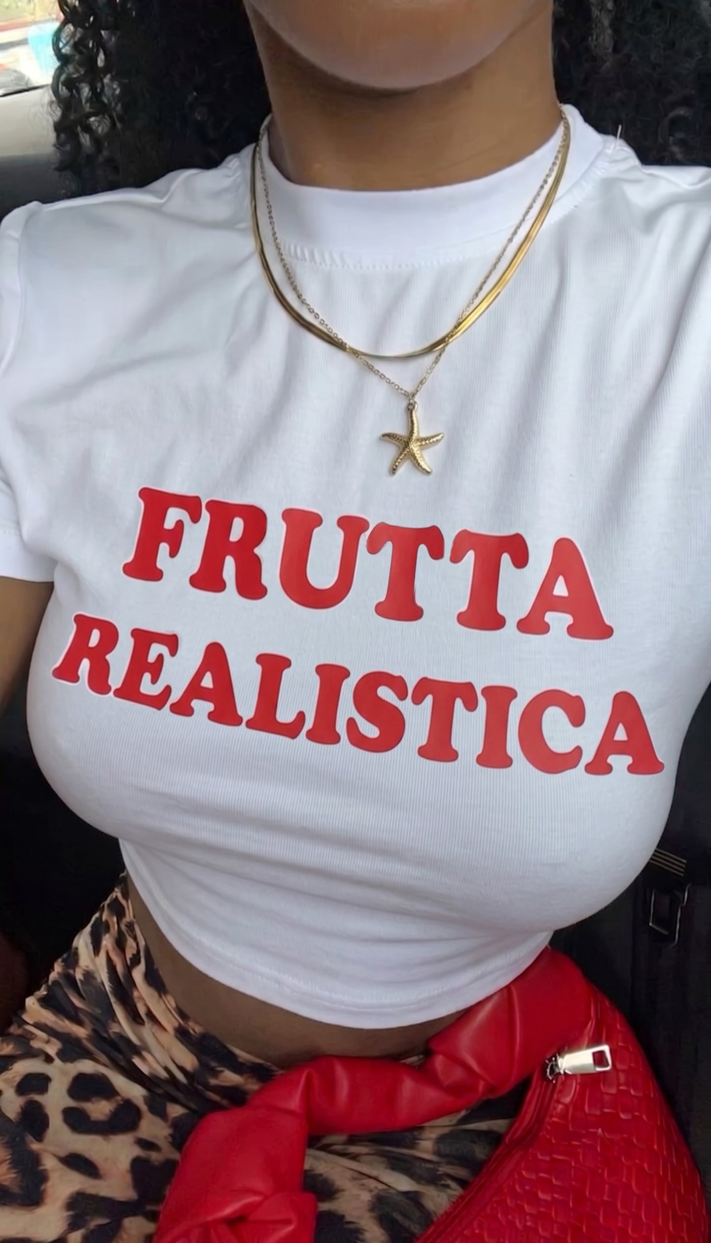 T-Shirt crop Frutta Realistica