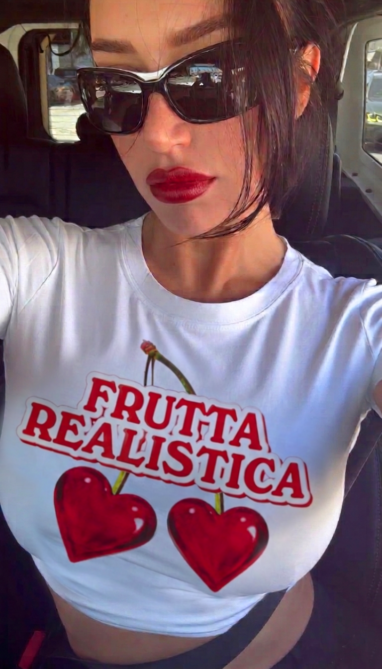 T-Shirt crop Frutta Realistica