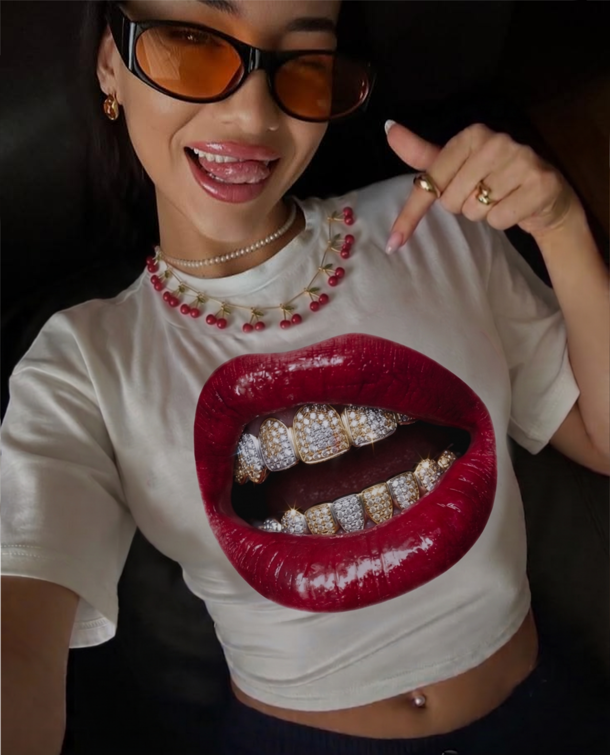 T-Shirt crop DIAMOND KISS