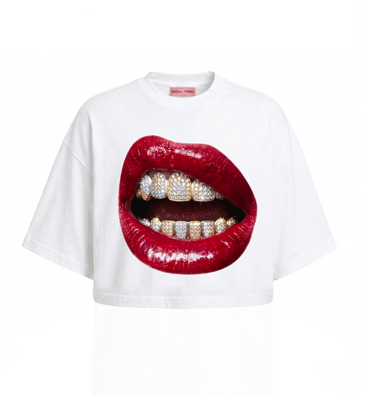 T-Shirt crop DIAMOND KISS