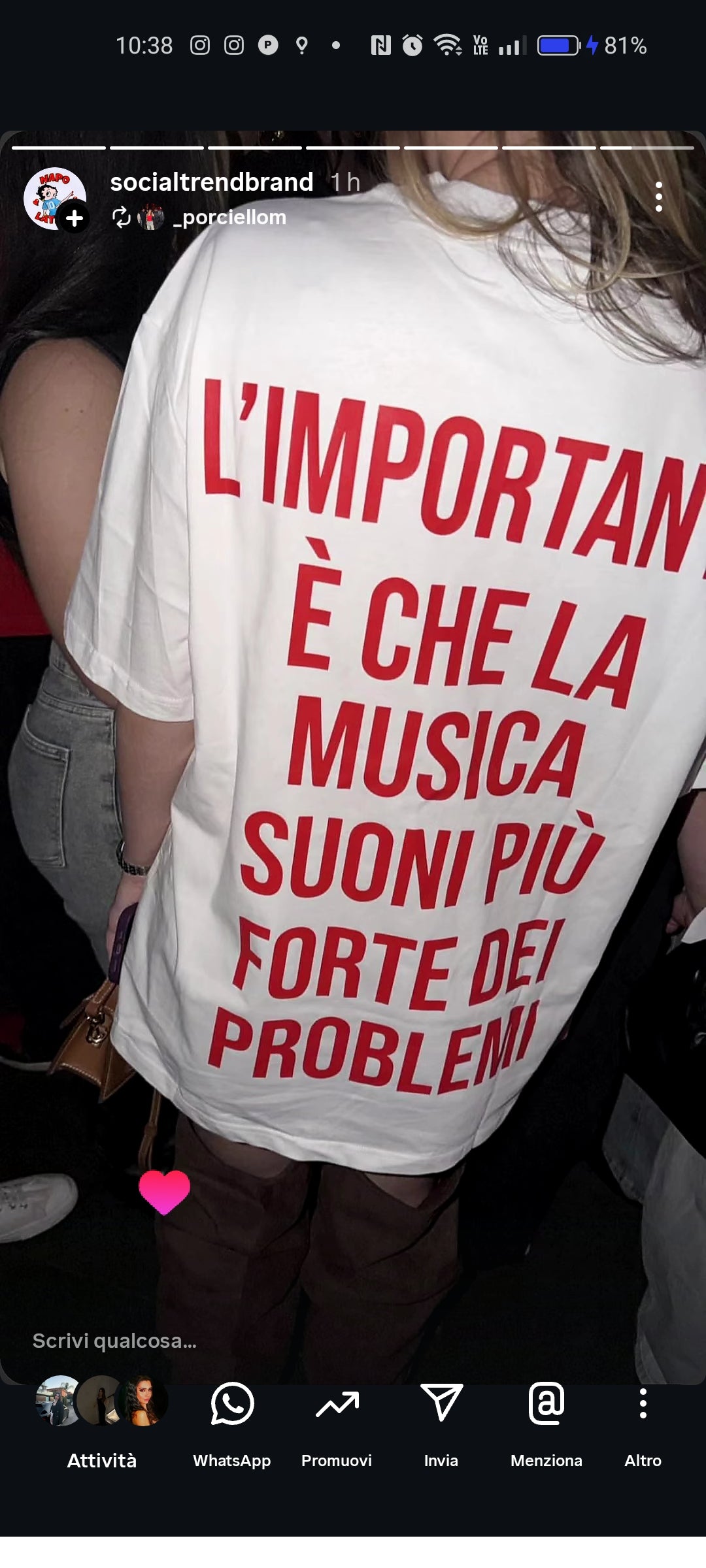 T-Shirt UOMO musica più forte dei problemi