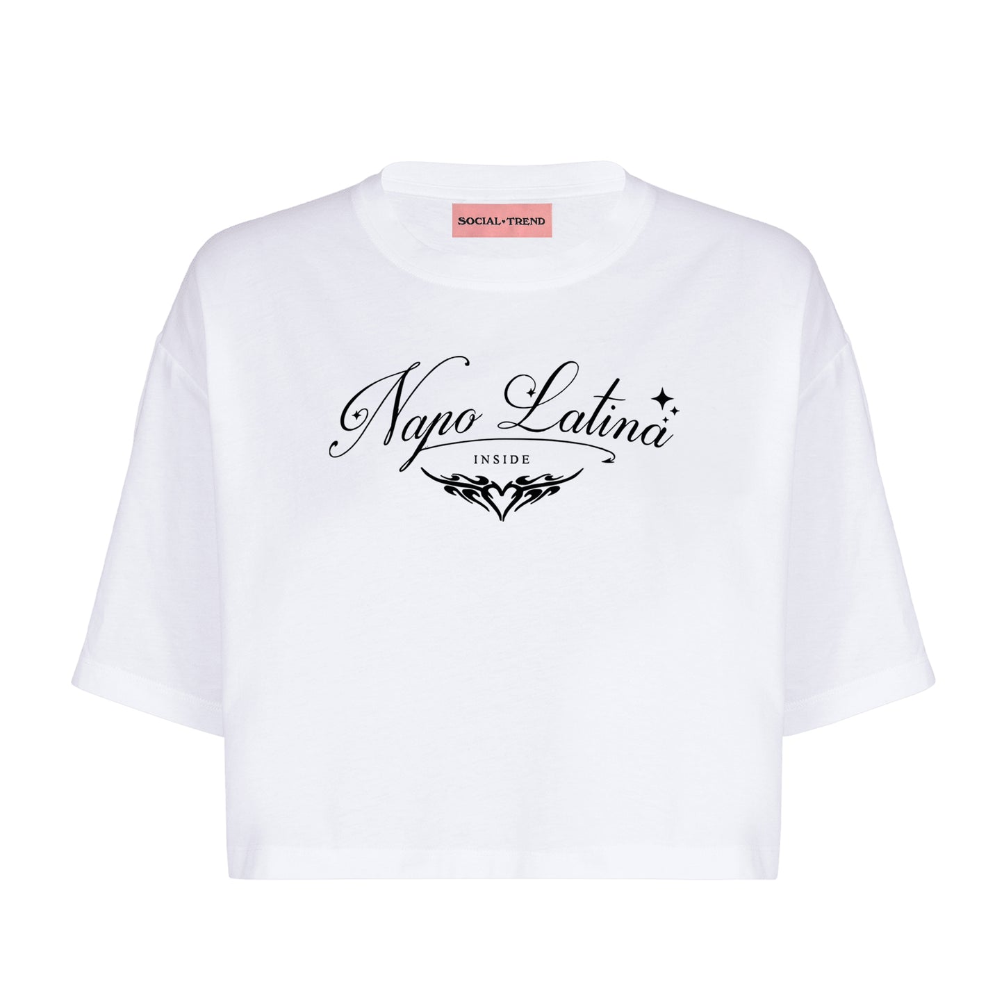 T-Shirt Crop Napolatina Tribal Bianca