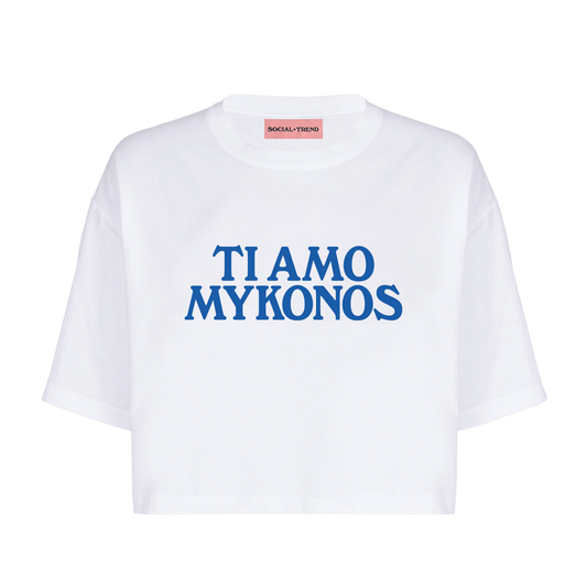 T-Shirt crop TI AMO MYKONOS