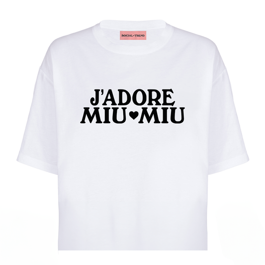 T-Shirt Regular J'Ador Miu Miu Bianca